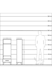 Arges Dolap 2 Raflı Tek Çekmeceli Tek Askılı 44x30x134 Antrasit-Çam