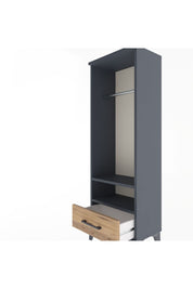 Arges Dolap 2 Raflı Tek Çekmeceli Tek Askılı 44x30x134 Antrasit-Çam