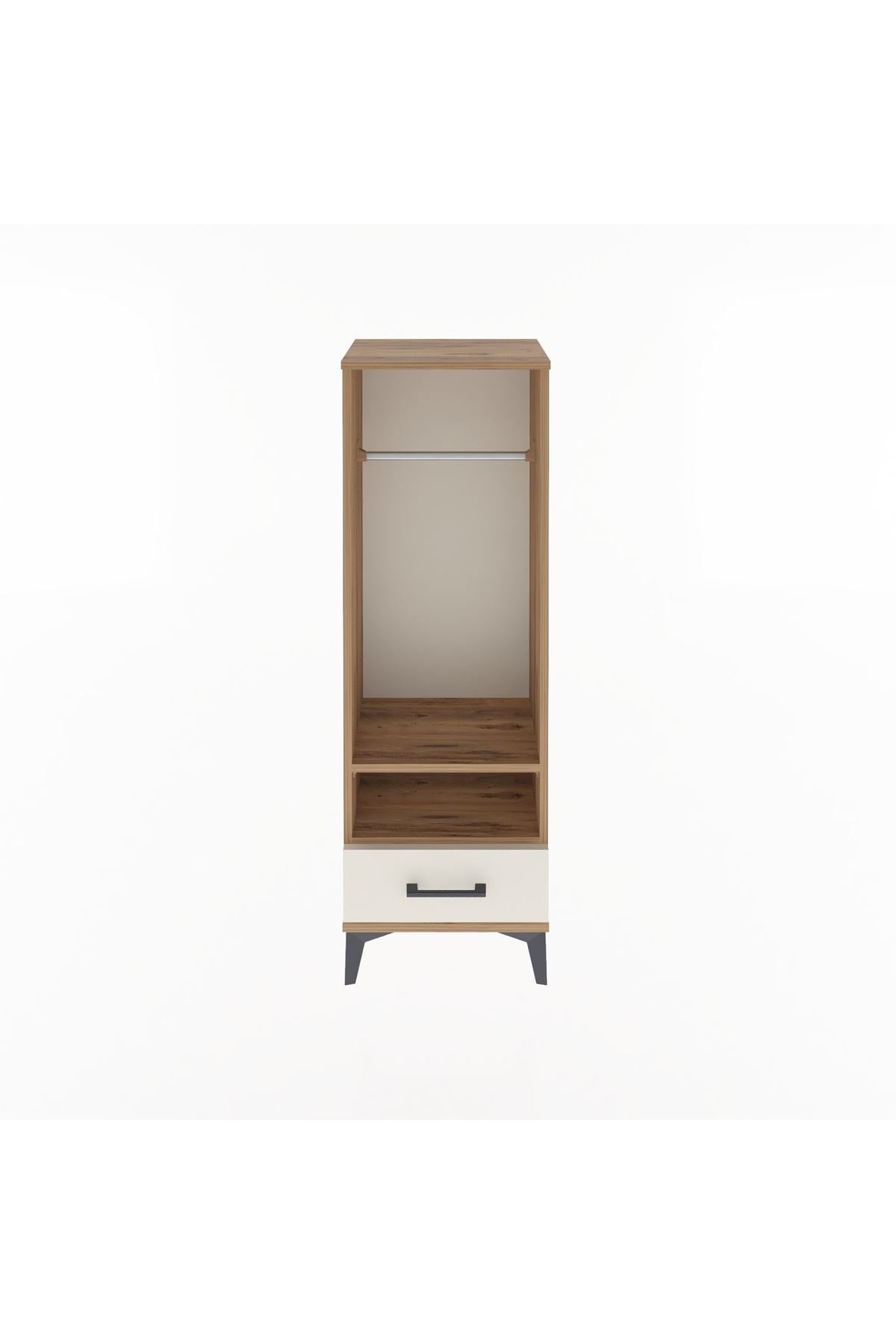 Arges Dolap 2 Raflı Tek Çekmeceli Tek Askılı 44x30x134 Çam-Aytaşı