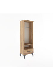 Arges Dolap 2 Raflı Tek Çekmeceli Tek Askılı 44x30x134 Çam-Çam