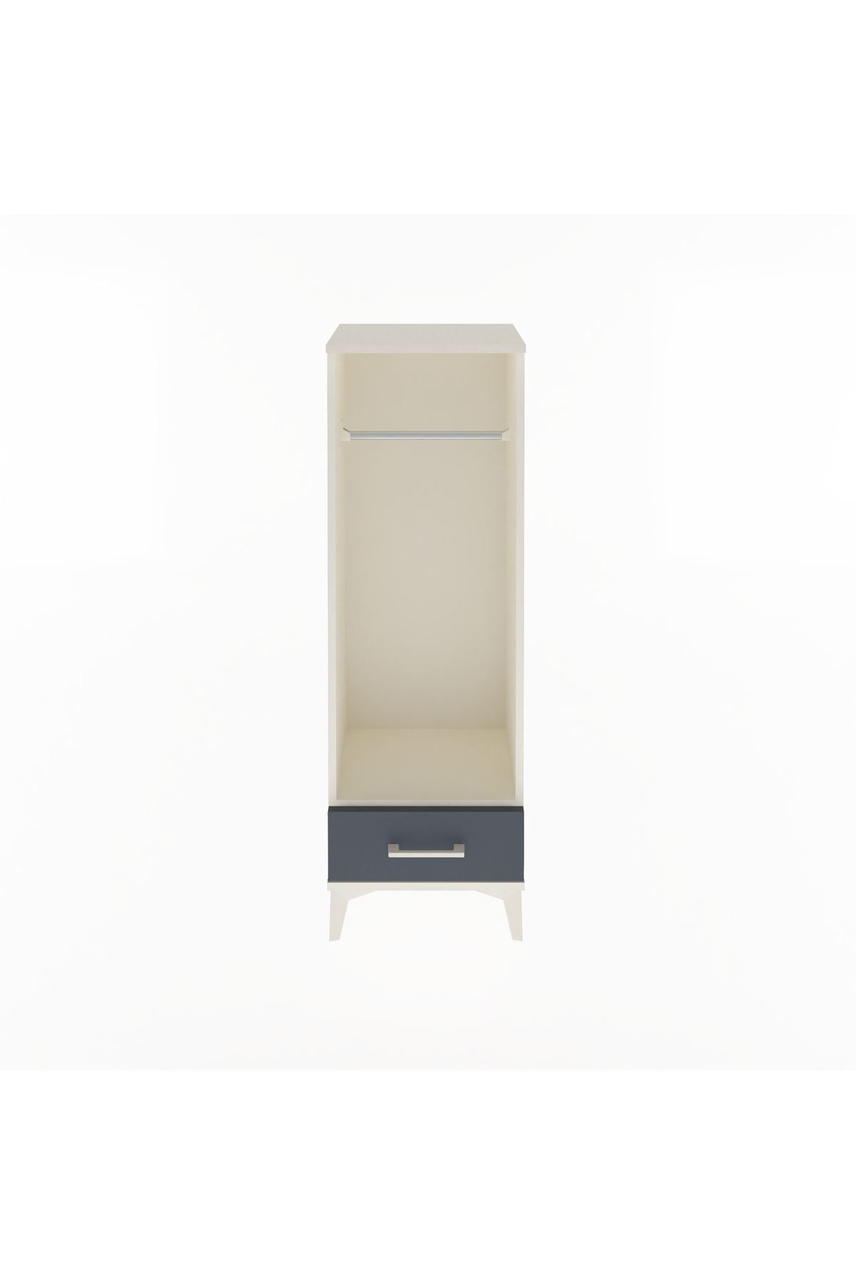 Arges Dolap Tek Raflı Tek Çekmeceli Tek Askılı 44x30x134 Aytaşı-Antrasit