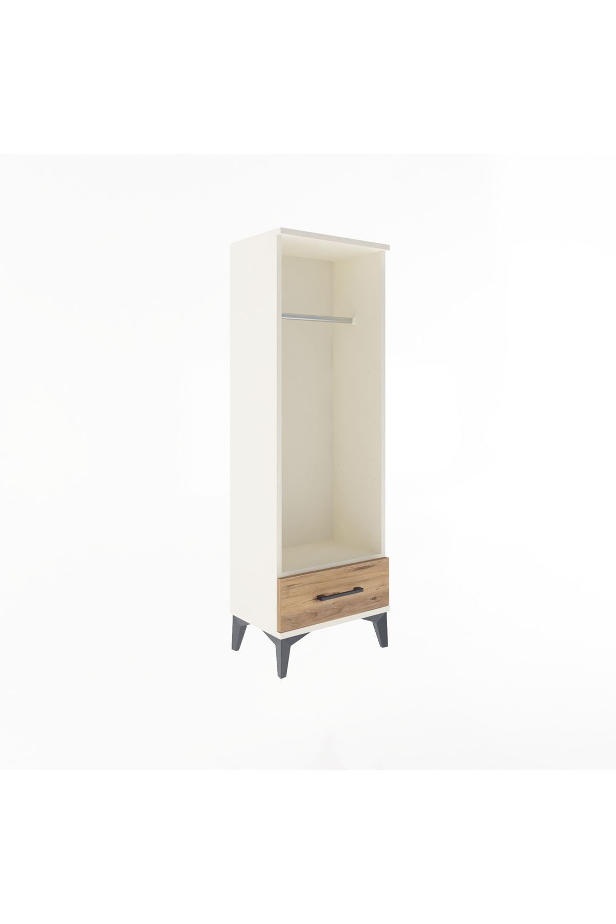 Arges Dolap Tek Raflı Tek Çekmeceli Tek Askılı 44x30x134 Aytaşı-Çam