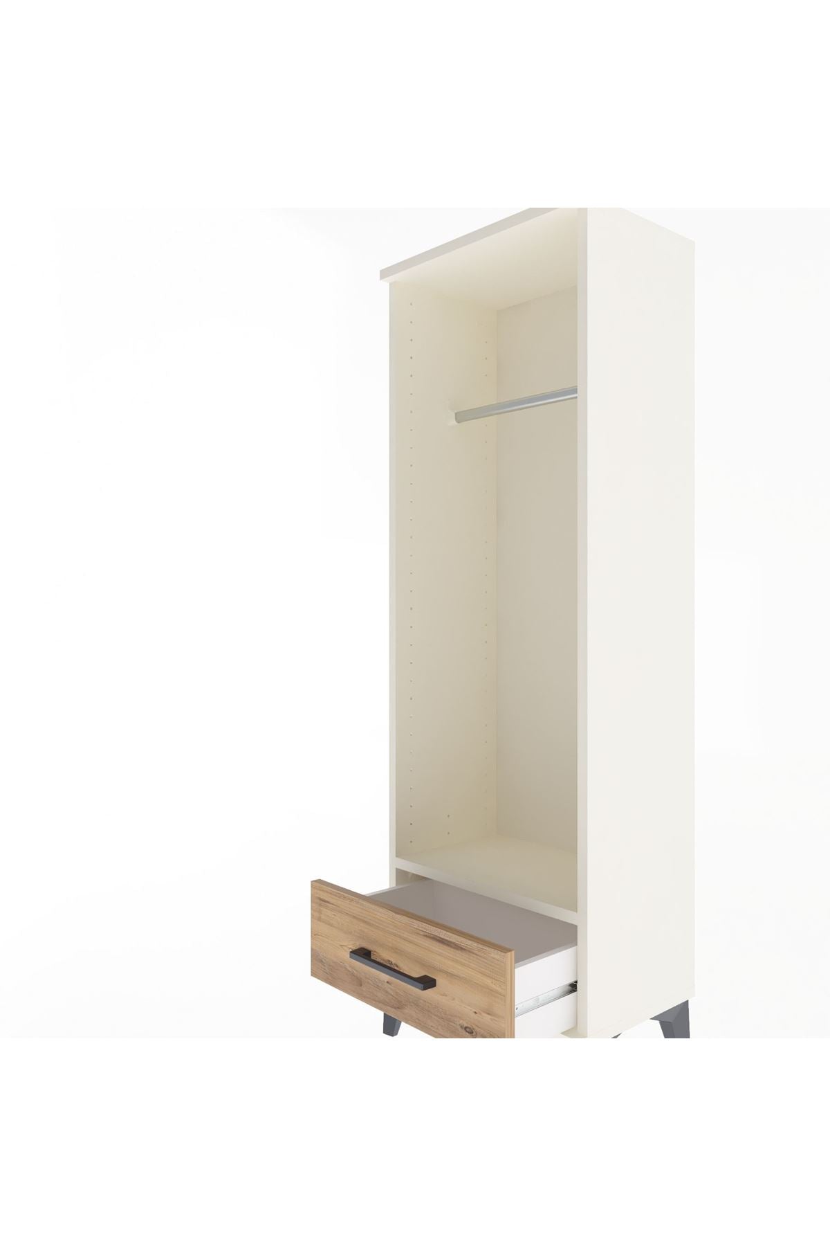 Arges Dolap Tek Raflı Tek Çekmeceli Tek Askılı 44x30x134 Aytaşı-Çam