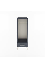 Arges Dolap Tek Raflı Tek Çekmeceli Tek Askılı 44x30x134 Antrasit-Antrasit