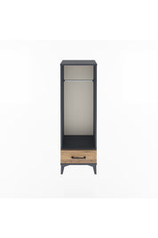 Arges Dolap Tek Raflı Tek Çekmeceli Tek Askılı 44x30x134 Antrasit-Çam