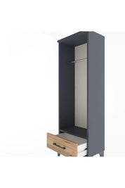 Arges Dolap Tek Raflı Tek Çekmeceli Tek Askılı 44x30x134 Antrasit-Çam