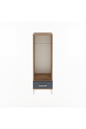 Arges Dolap Tek Raflı Tek Çekmeceli Tek Askılı 44x30x134 Çam-Antrasit