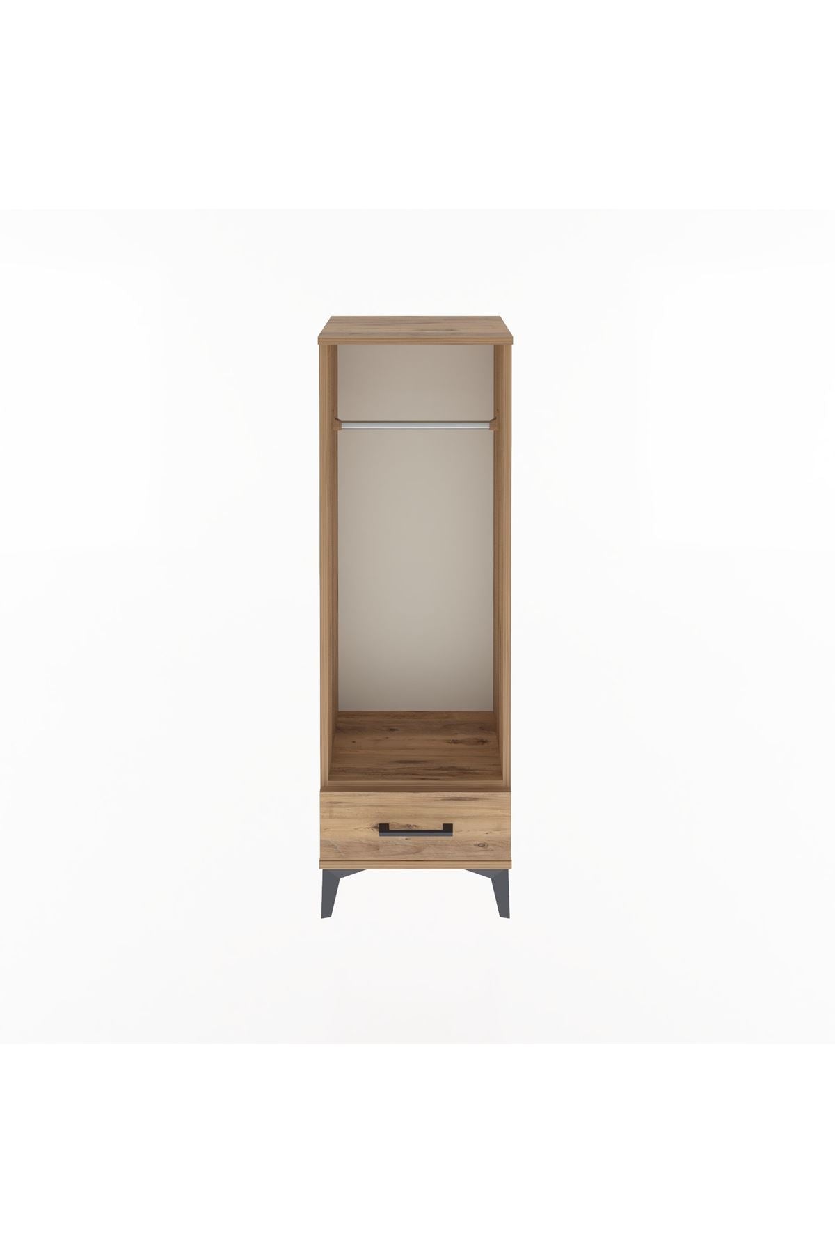 Arges Dolap Tek Raflı Tek Çekmeceli Tek Askılı 44x30x134 Çam-Çam