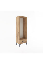 Arges Dolap Tek Raflı Tek Çekmeceli Tek Askılı 44x30x134 Çam-Çam
