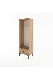 Arges Dolap Tek Raflı Tek Çekmeceli Tek Askılı 44x30x134 Çam-Çam