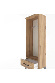 Arges Dolap Tek Raflı Tek Çekmeceli Tek Askılı 44x30x134 Çam-Çam