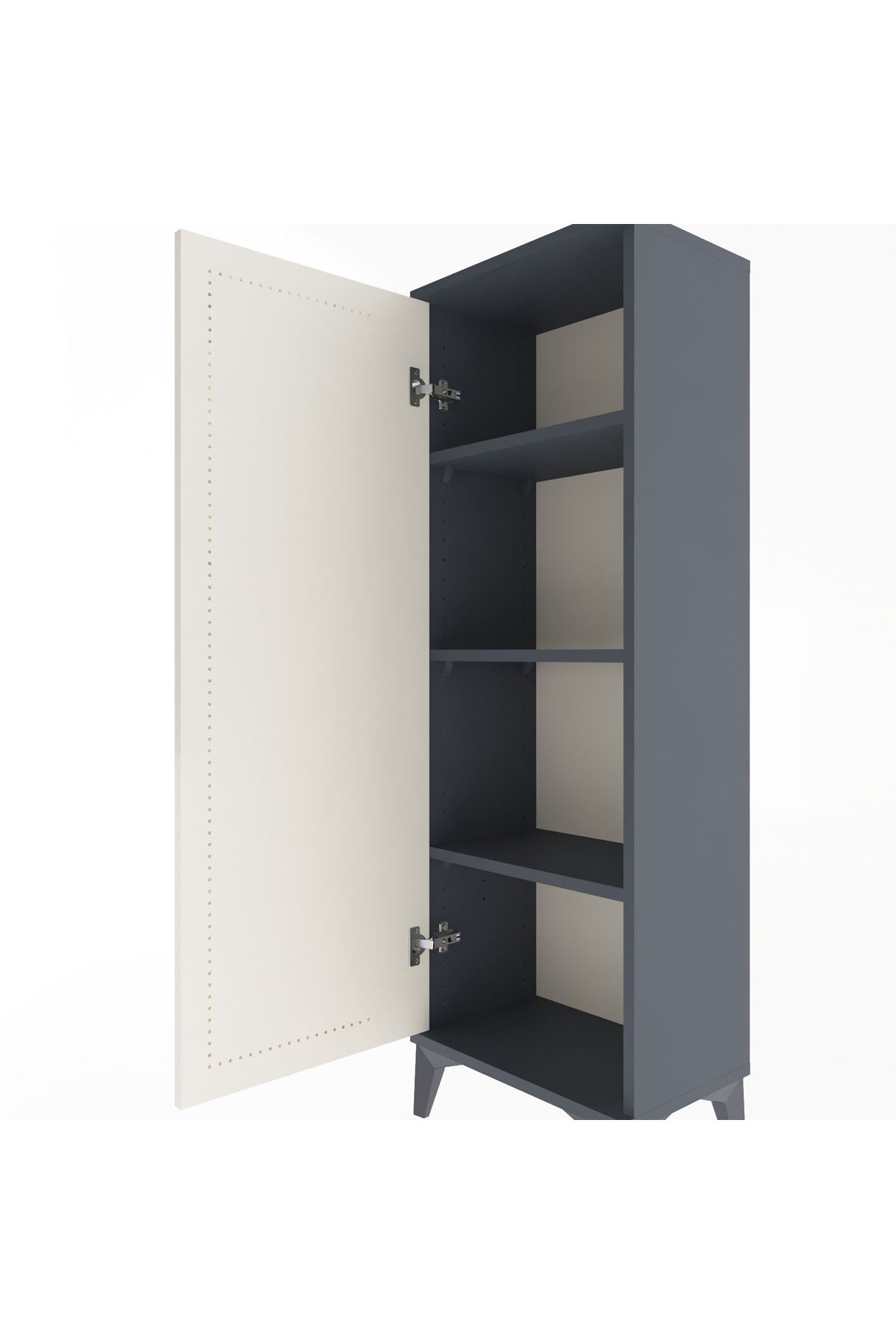 Arges Dolap 3 Raflı Tek Kapaklı 44x30x134 Antrasit-Aytaşı