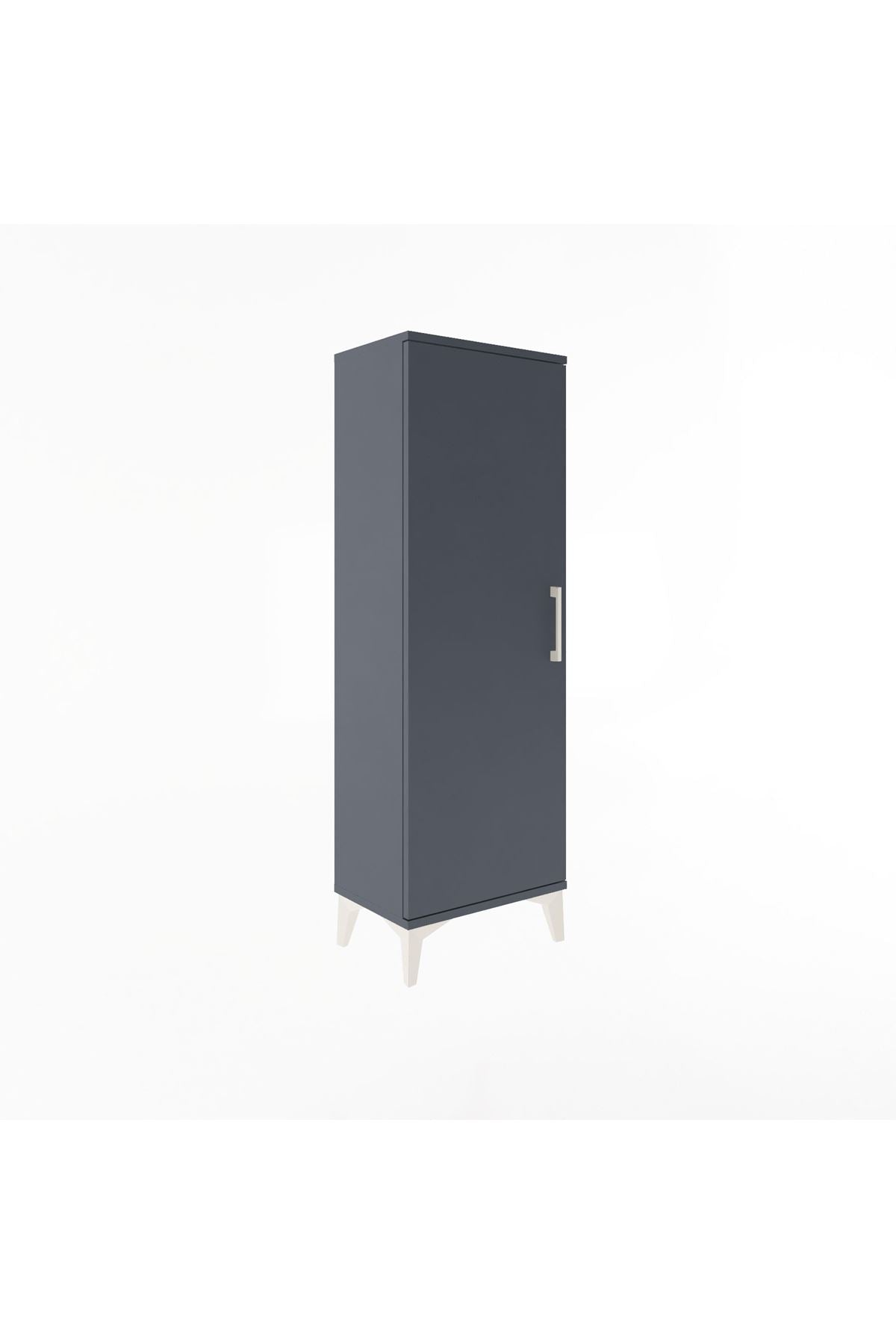 Arges Dolap 3 Raflı Tek Kapaklı 44x30x134 Antrasit-Antrasit