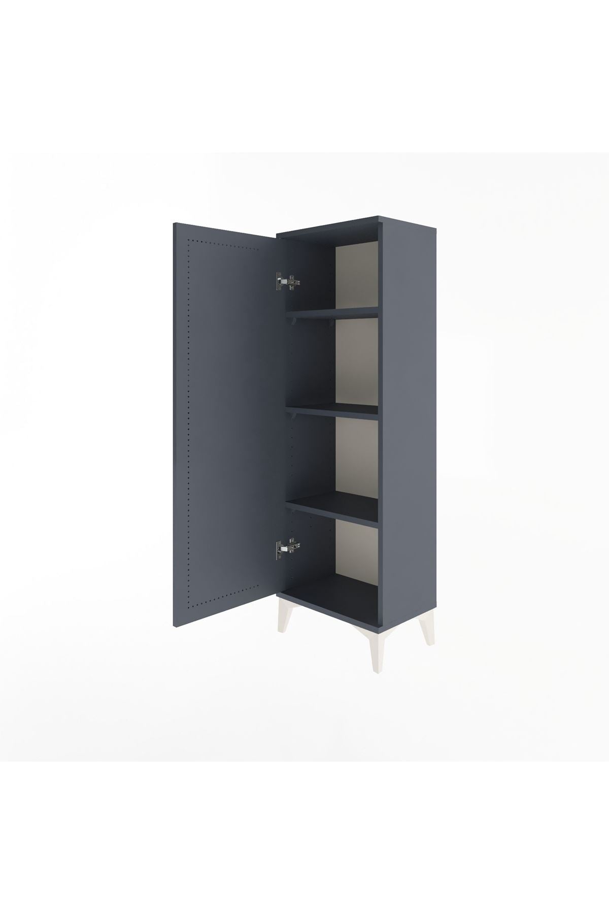 Arges Dolap 3 Raflı Tek Kapaklı 44x30x134 Antrasit-Antrasit