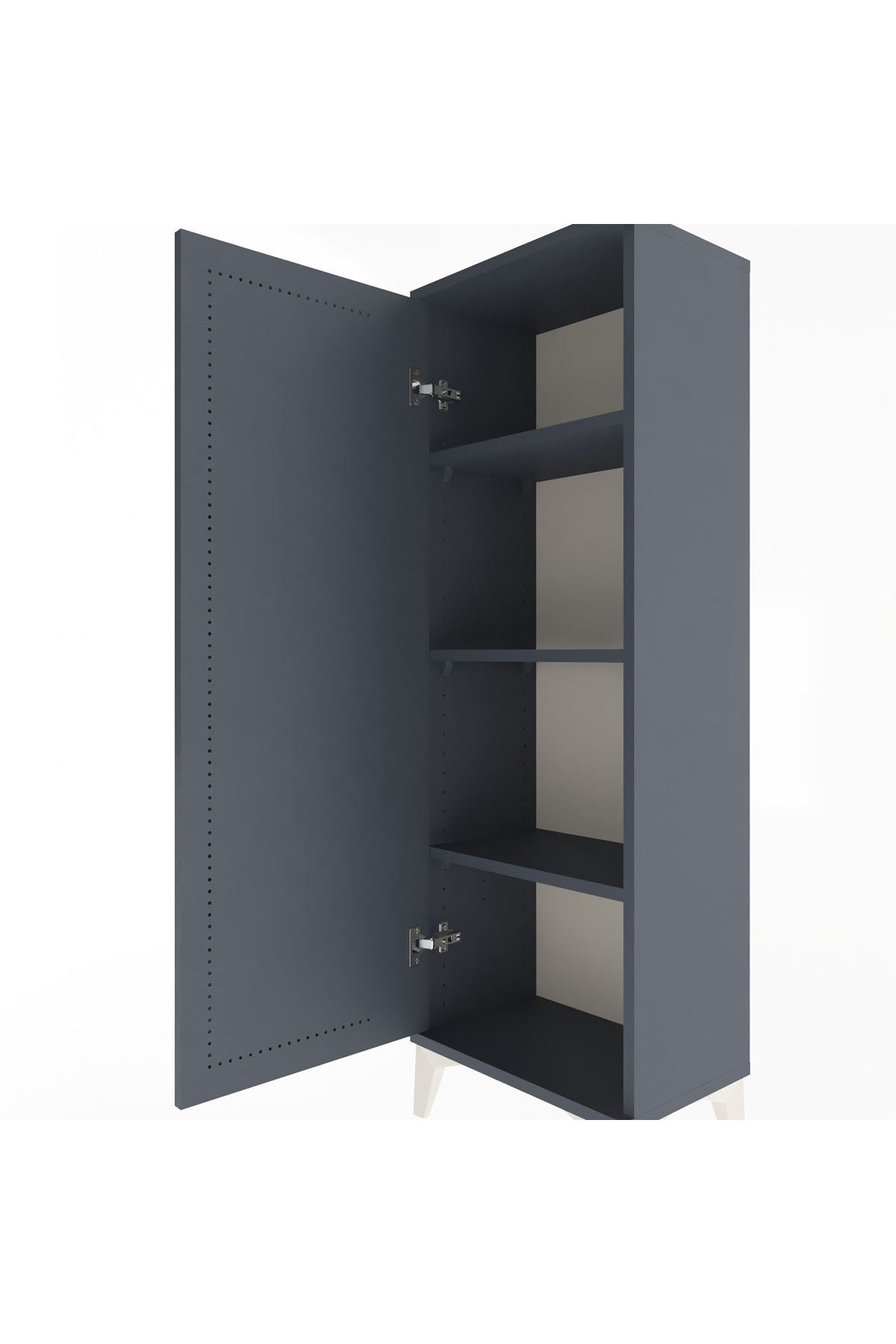 Arges Dolap 3 Raflı Tek Kapaklı 44x30x134 Antrasit-Antrasit