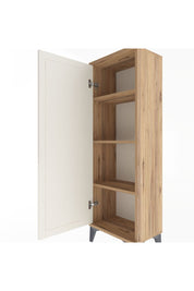 Arges Dolap 3 Raflı Tek Kapaklı 44x30x134 Çam-Aytaşı