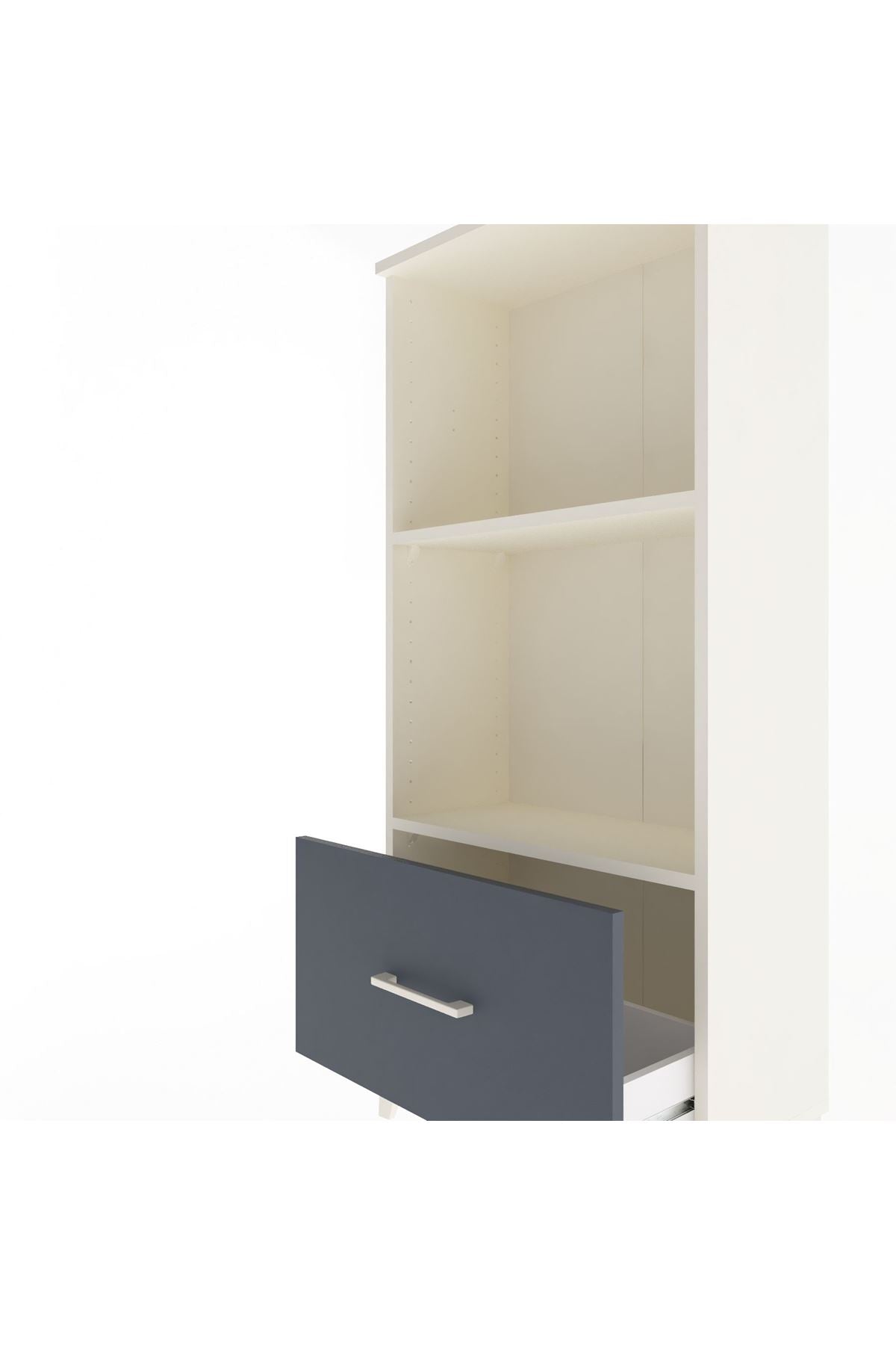 Arges Dolap Tek Raflı Tek Çekmeceli 60x30x134 Aytaşı-Antrasit