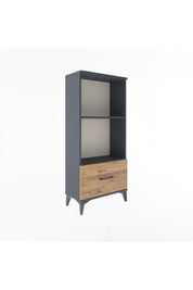 Arges Dolap Tek Raflı Tek Çekmeceli 60x30x134 Antrasit-Çam