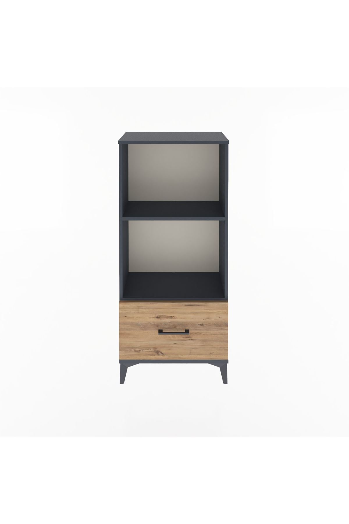 Arges Dolap Tek Raflı Tek Çekmeceli 60x30x134 Antrasit-Çam