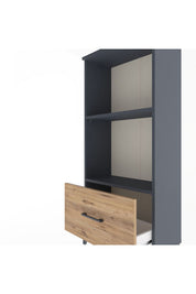 Arges Dolap Tek Raflı Tek Çekmeceli 60x30x134 Antrasit-Çam