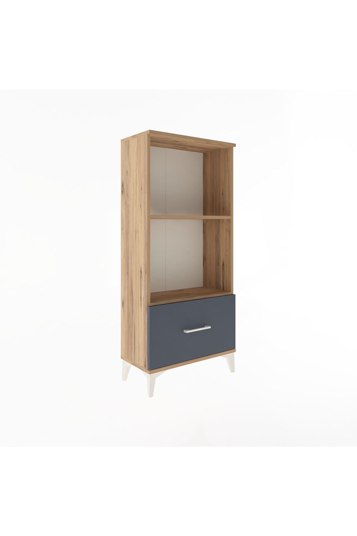 Arges Dolap Tek Raflı Tek Çekmeceli 60x30x134 Çam-Antrasit