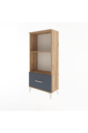 Arges Dolap Tek Raflı Tek Çekmeceli 60x30x134 Çam-Antrasit