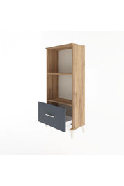 Arges Dolap Tek Raflı Tek Çekmeceli 60x30x134 Çam-Antrasit
