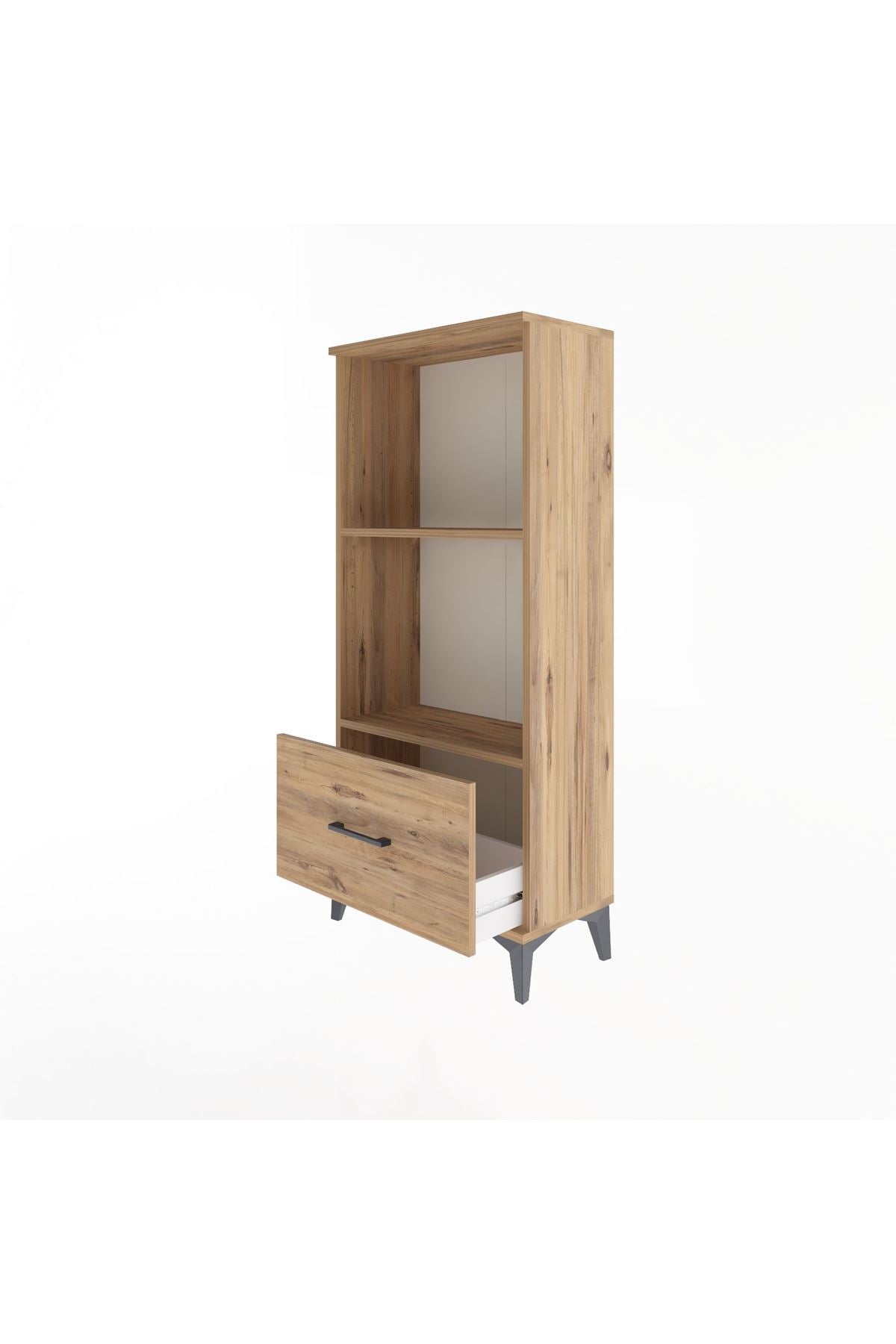 Arges Dolap Tek Raflı Tek Çekmeceli 60x30x134 Çam-Çam