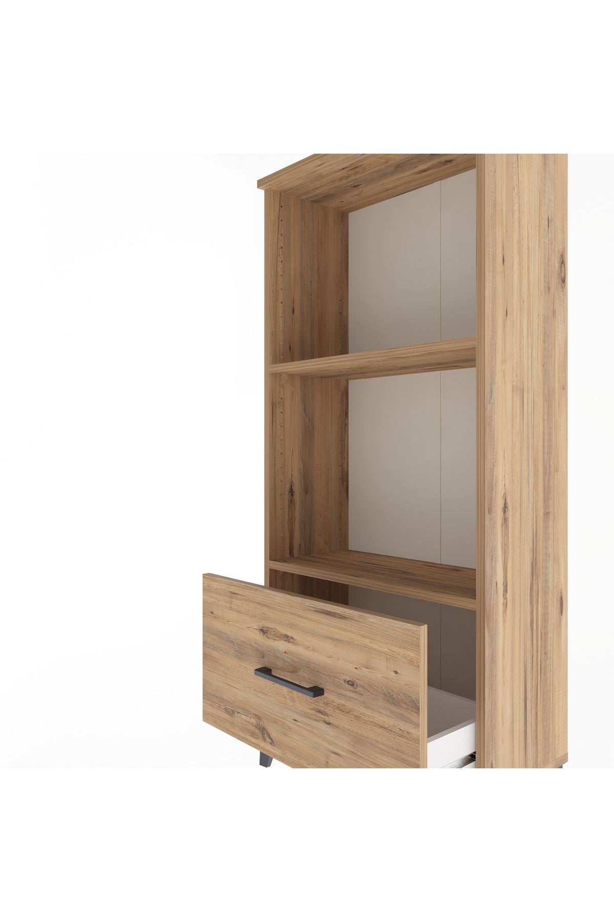 Arges Dolap Tek Raflı Tek Çekmeceli 60x30x134 Çam-Çam