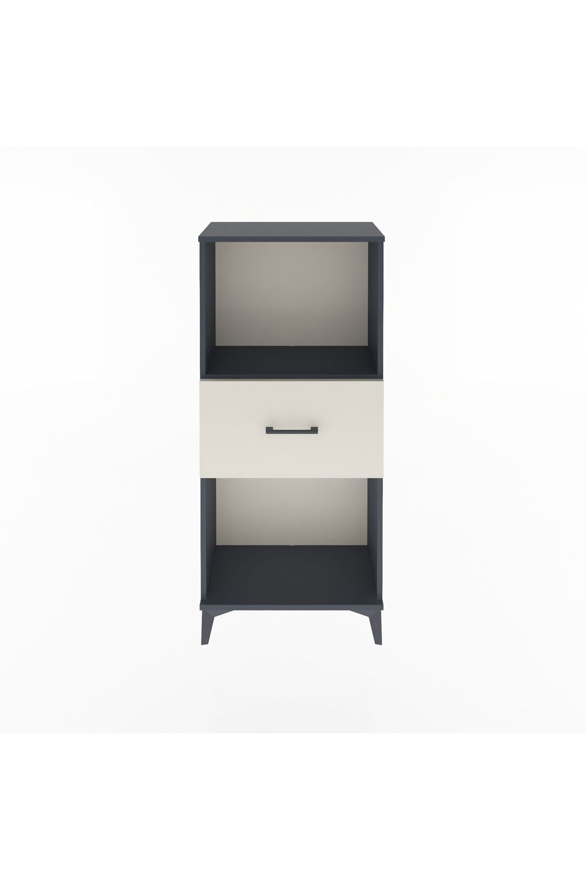 Arges Dolap Tek Raflı Tek Çekmeceli 60x30x134 Antrasit-Aytaşı