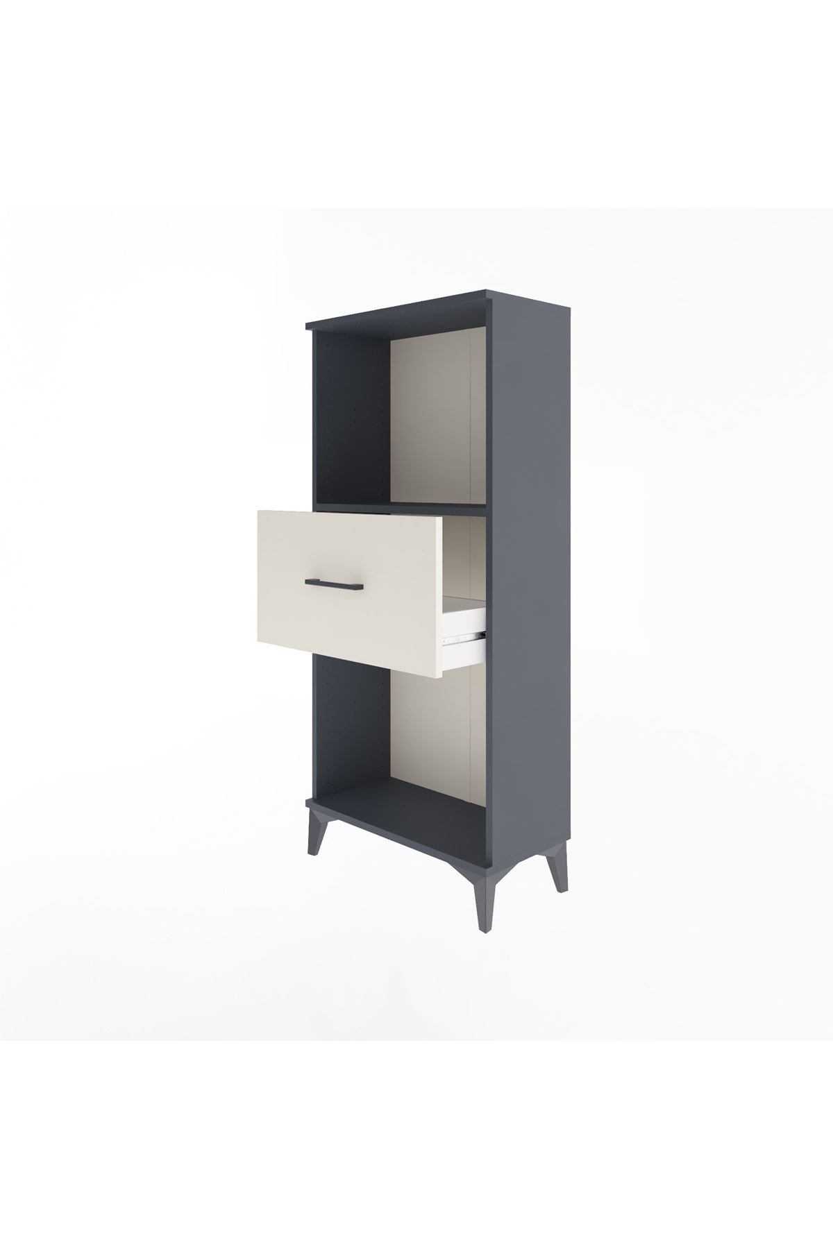 Arges Dolap Tek Raflı Tek Çekmeceli 60x30x134 Antrasit-Aytaşı