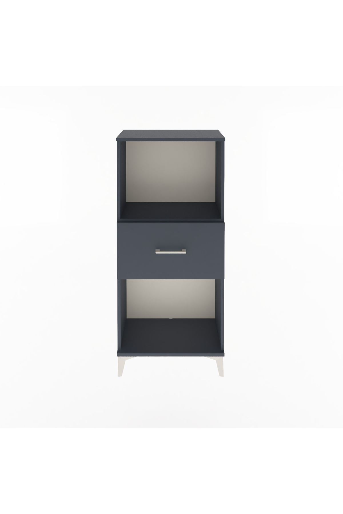 Arges Dolap Tek Raflı Tek Çekmeceli 60x30x134 Antrasit-Antrasit