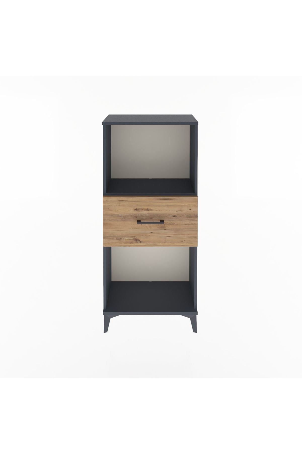 Arges Dolap Tek Raflı Tek Çekmeceli 60x30x134 Antrasit-Çam