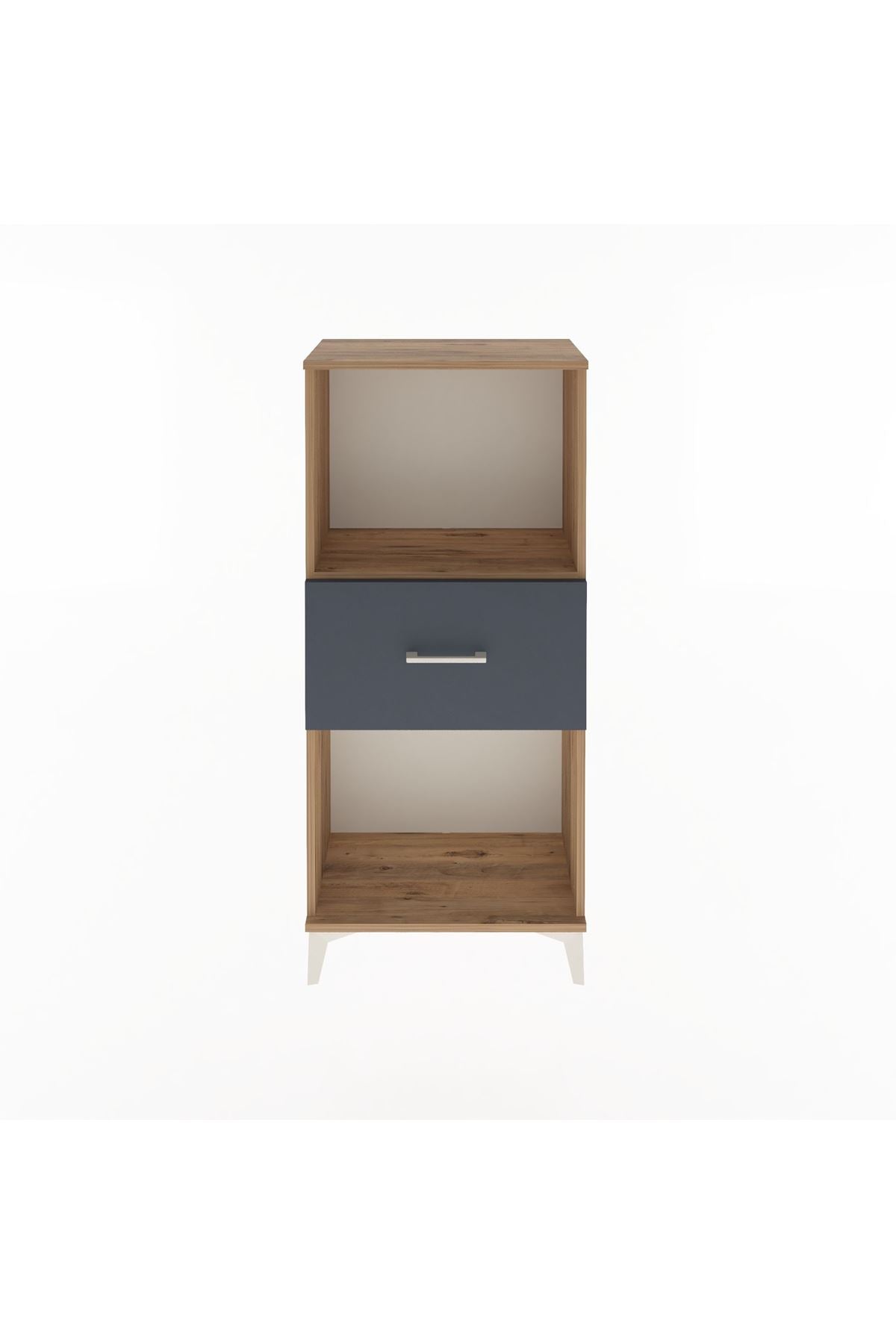 Arges Dolap Tek Raflı Tek Çekmeceli 60x30x134 Çam-Antrasit