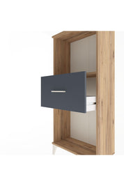 Arges Dolap Tek Raflı Tek Çekmeceli 60x30x134 Çam-Antrasit