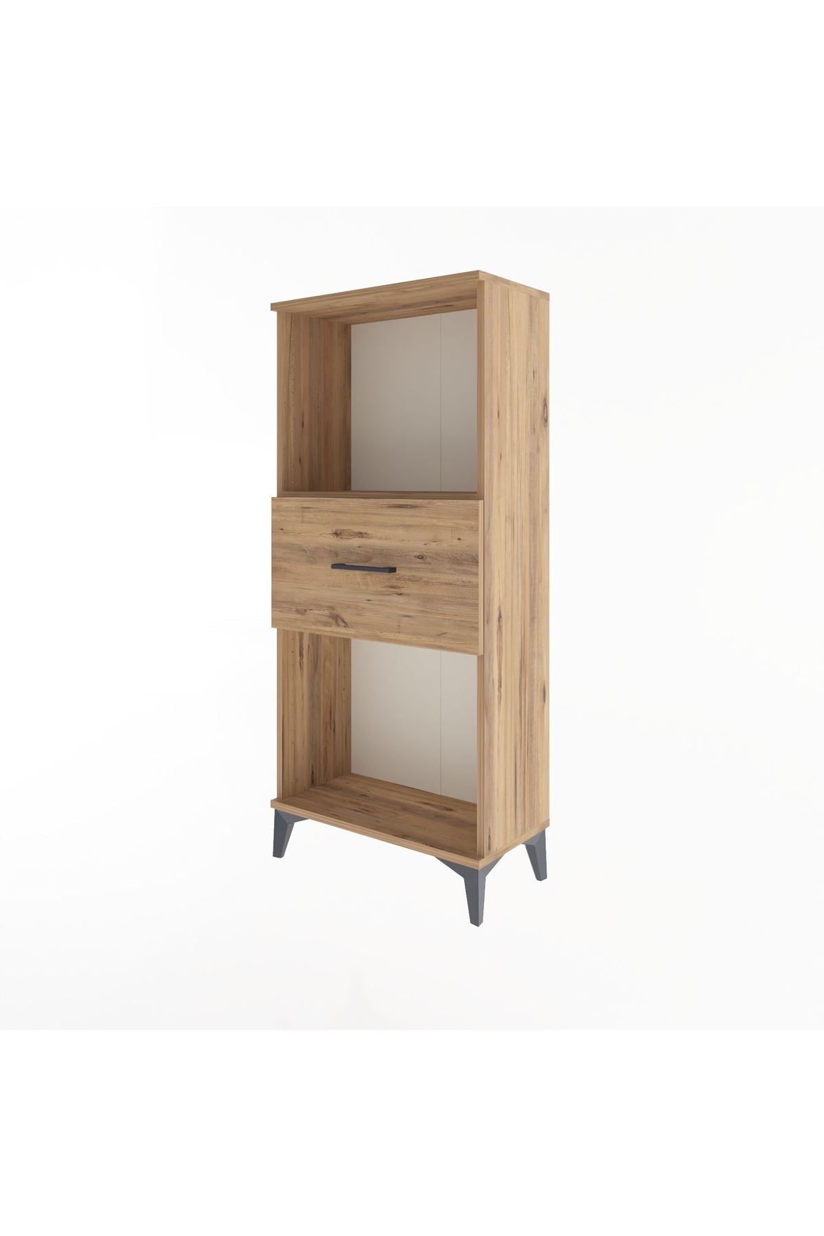 Arges Dolap Tek Raflı Tek Çekmeceli 60x30x134 Çam-Çam