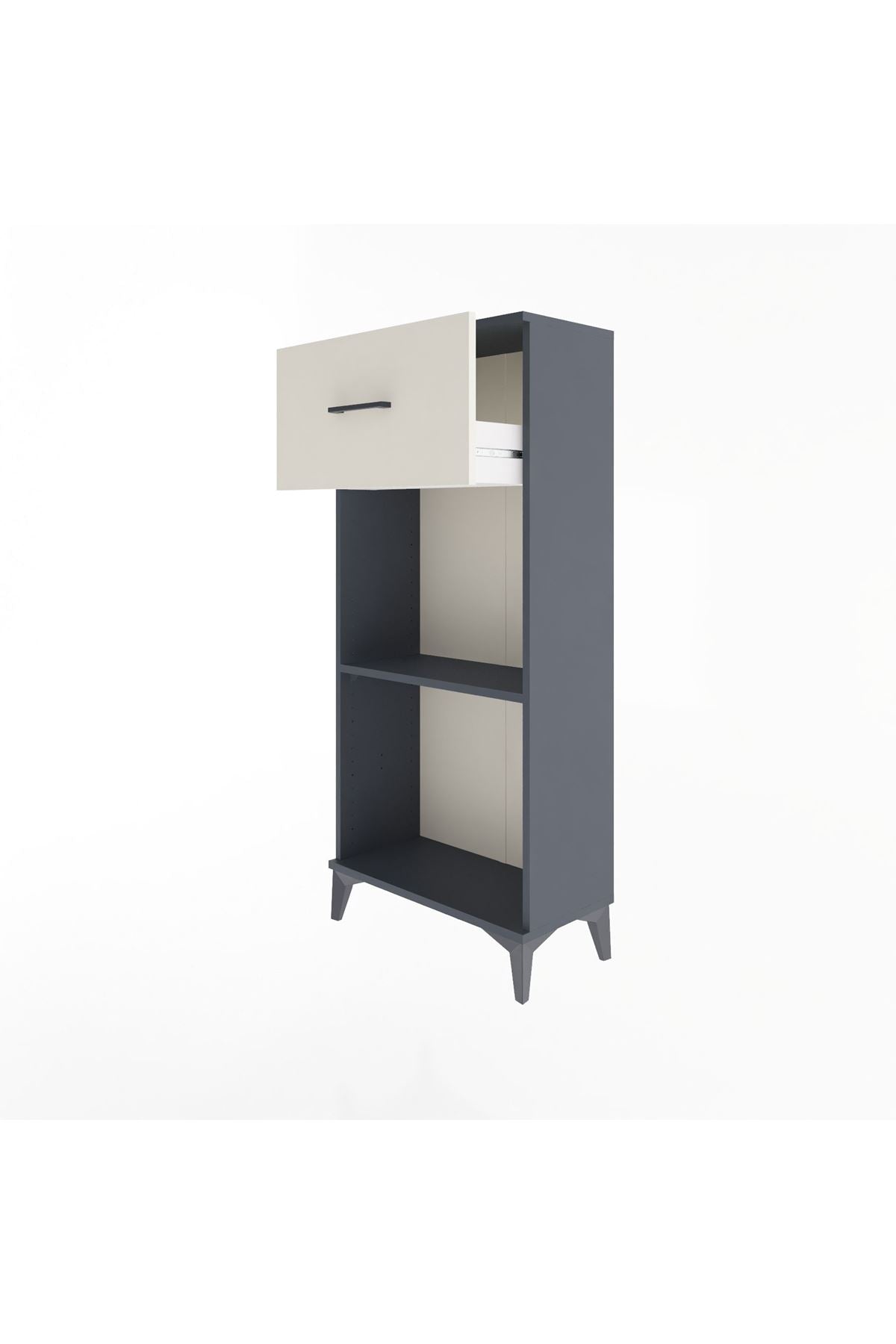 Arges Dolap Tek Raflı Tek Çekmeceli 60x30x134 Antrasit-Aytaşı