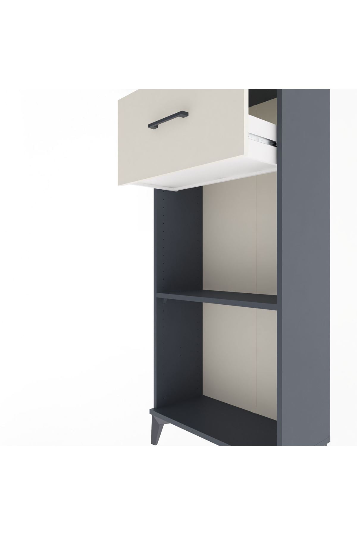 Arges Dolap Tek Raflı Tek Çekmeceli 60x30x134 Antrasit-Aytaşı