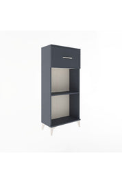 Arges Dolap Tek Raflı Tek Çekmeceli 60x30x134 Antrasit-Antrasit