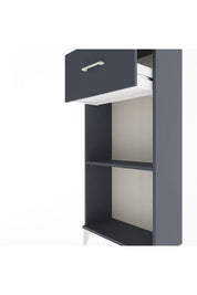 Arges Dolap Tek Raflı Tek Çekmeceli 60x30x134 Antrasit-Antrasit