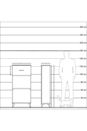 Arges Dolap Tek Raflı Tek Çekmeceli 60x30x134 Antrasit-Antrasit