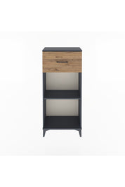 Arges Dolap Tek Raflı Tek Çekmeceli 60x30x134 Antrasit-Çam