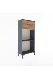 Arges Dolap Tek Raflı Tek Çekmeceli 60x30x134 Antrasit-Çam