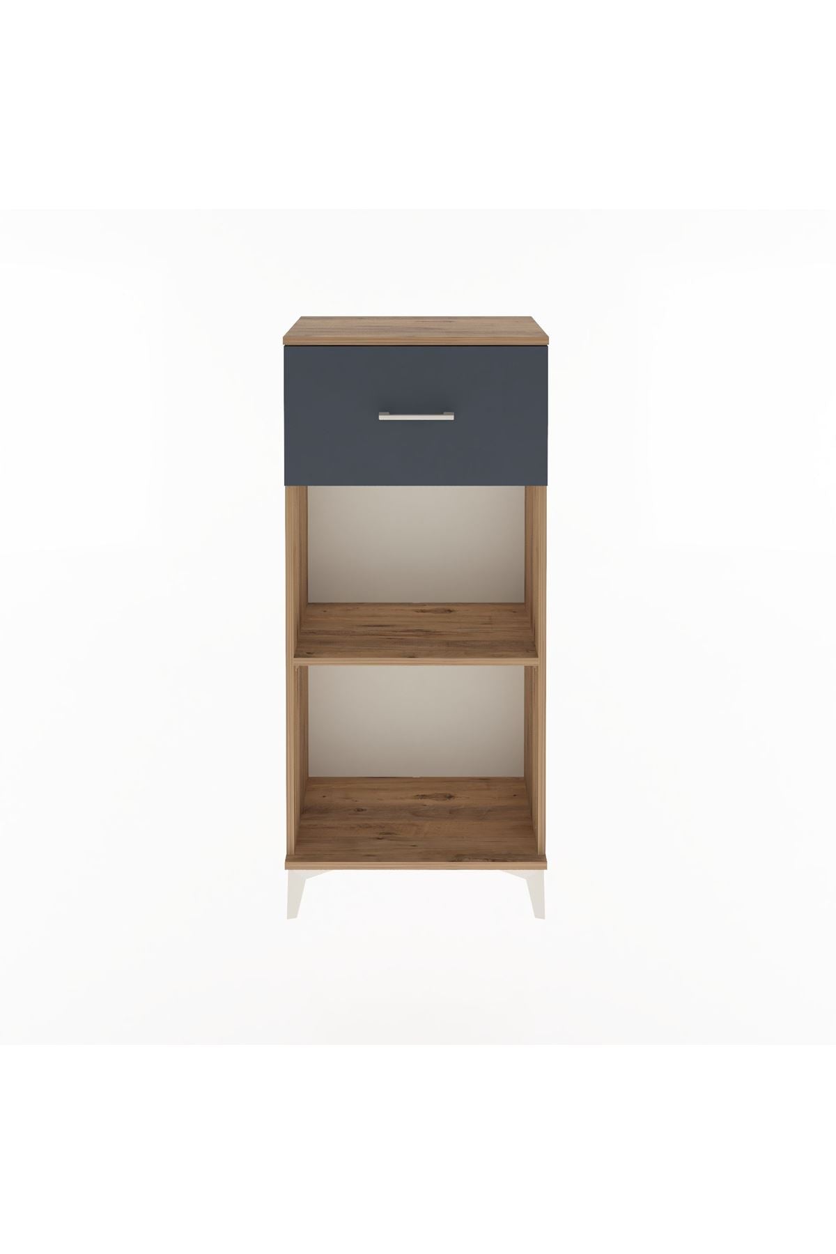 Arges Dolap Tek Raflı Tek Çekmeceli 60x30x134 Çam-Antrasit