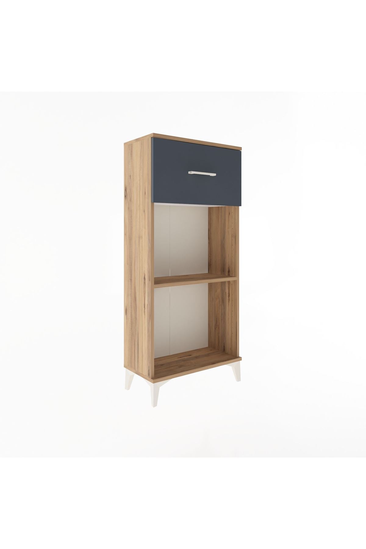 Arges Dolap Tek Raflı Tek Çekmeceli 60x30x134 Çam-Antrasit