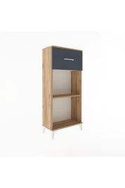 Arges Dolap Tek Raflı Tek Çekmeceli 60x30x134 Çam-Antrasit