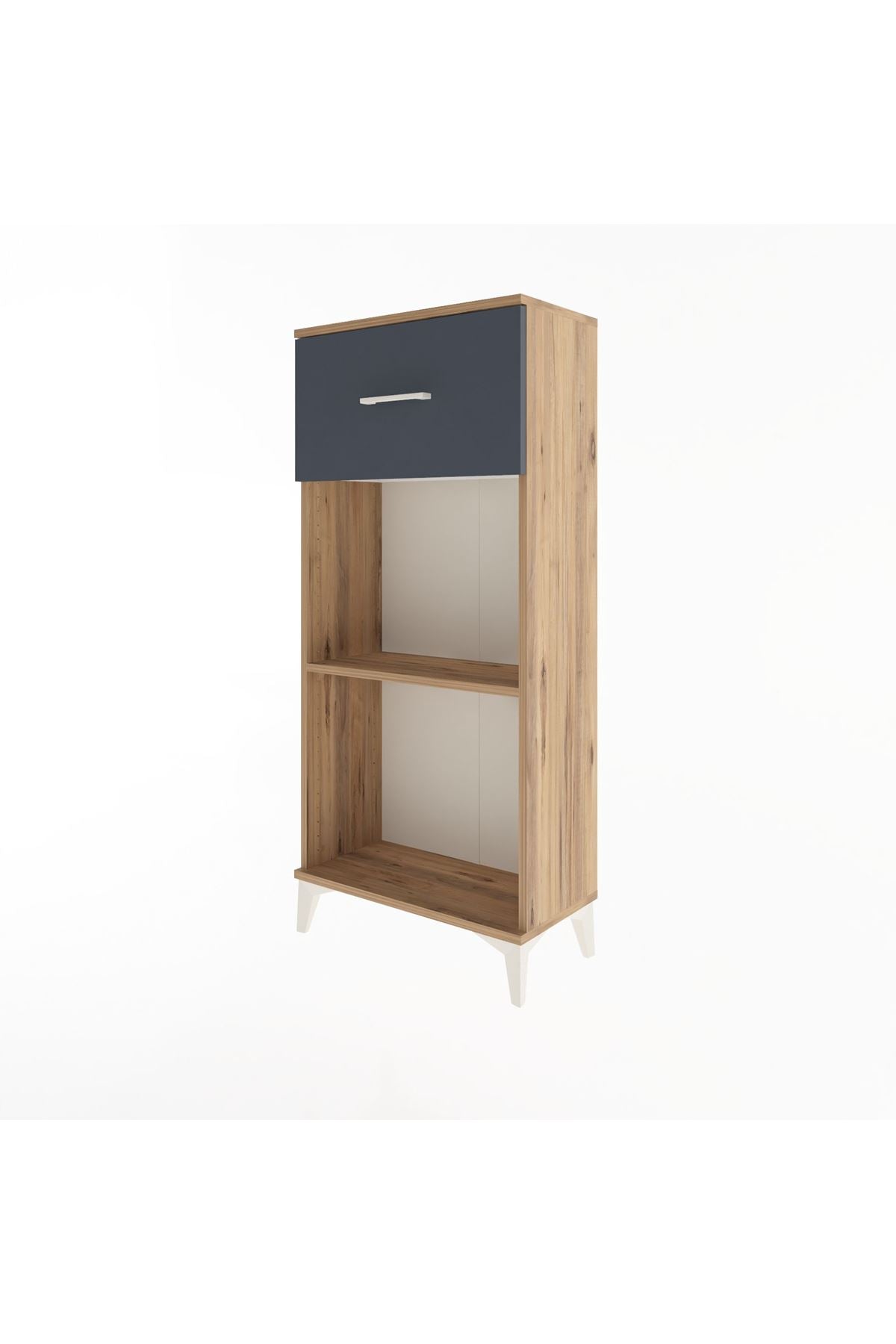 Arges Dolap Tek Raflı Tek Çekmeceli 60x30x134 Çam-Antrasit