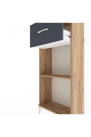 Arges Dolap Tek Raflı Tek Çekmeceli 60x30x134 Çam-Antrasit