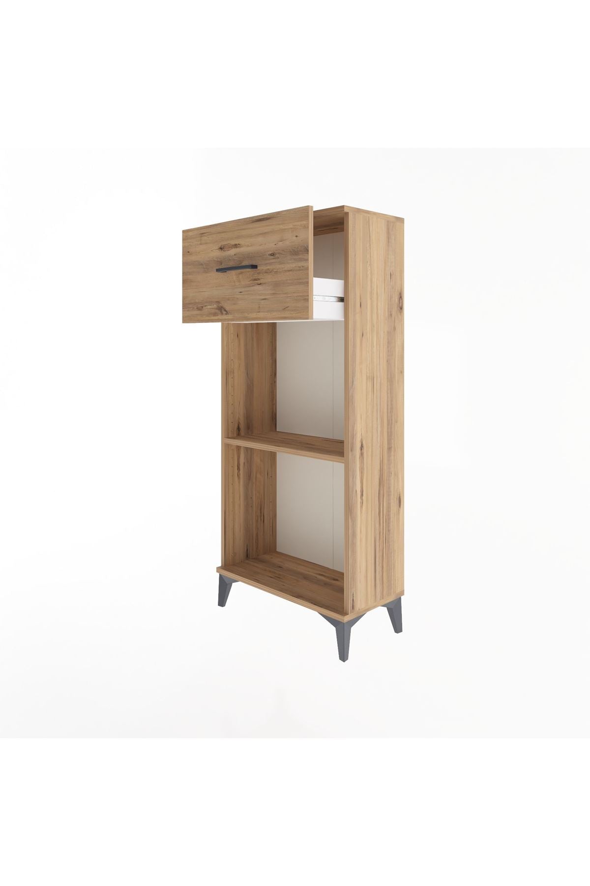 Arges Dolap Tek Raflı Tek Çekmeceli 60x30x134 Çam-Çam