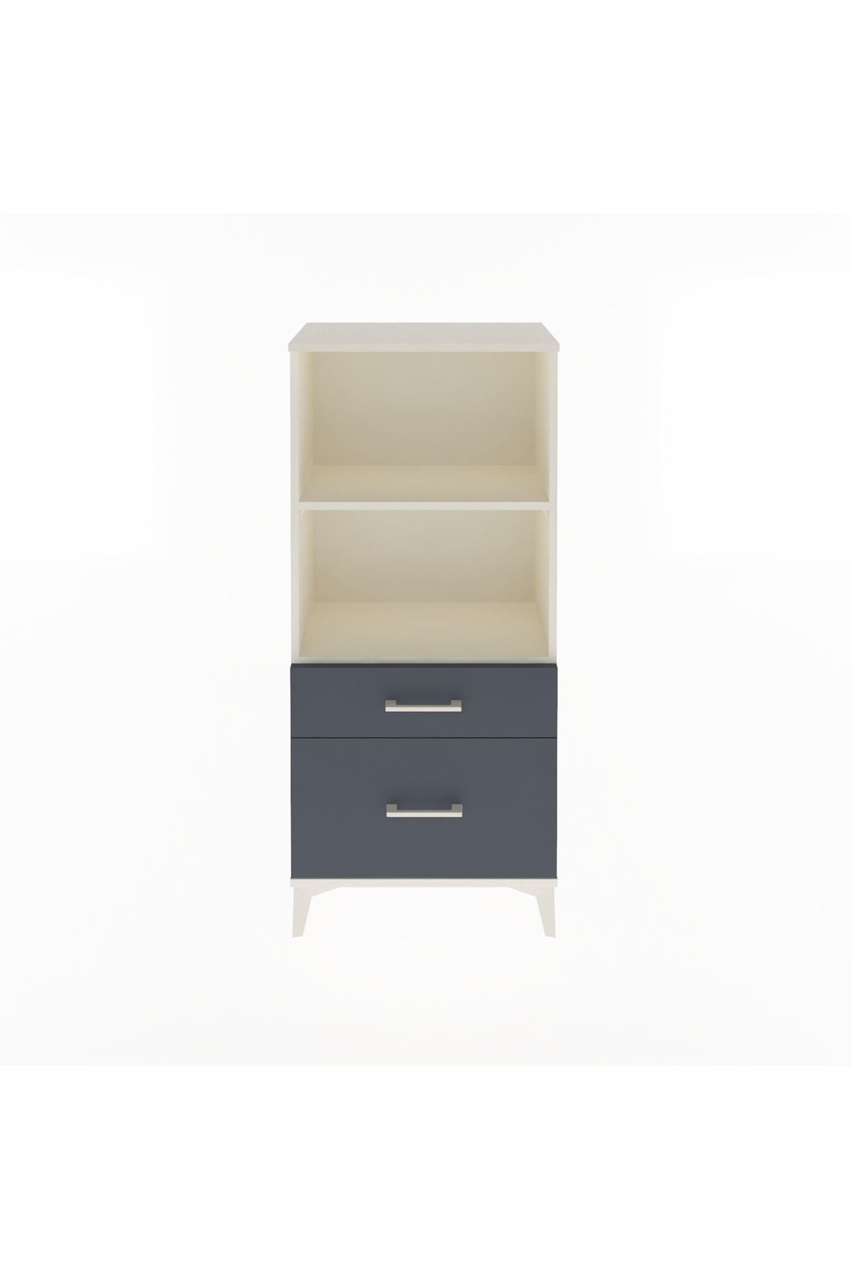 Arges Dolap 2 Raflı 2 Çekmeceli 60x30x134 Aytaşı-Antrasit